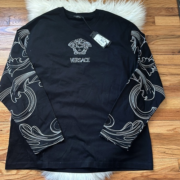 Versace Medusa & Barocco Printed Long Sleeve Shirt - Picture 2 of 6
